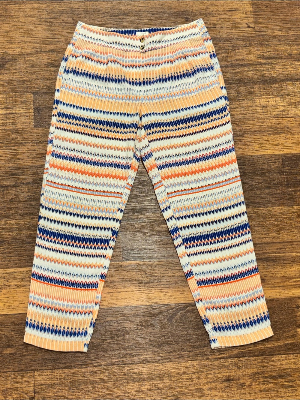 J. Crew Striped Capri Pants - Orange, Blue & Cream